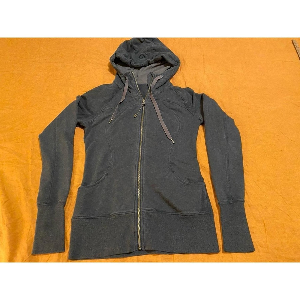 Lululemon Hoodie Sweatshirt Women 8 Good Distressed Thick R2